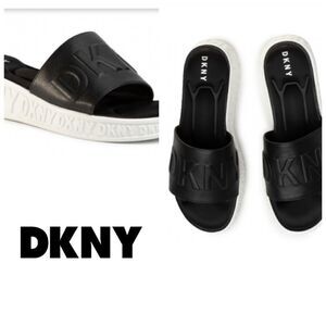 DKNY Black Mara Slides